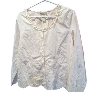 April Cornell Cream Embroidered Blouse